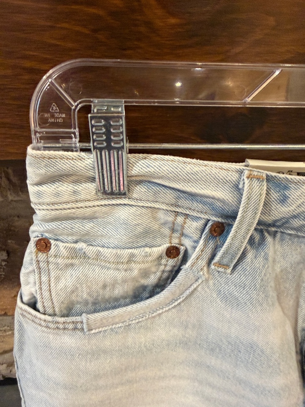 Levi's Light Blue Distressed Denim Cutoff Shorts 501 size 30 NWT - Picture 5 of 11